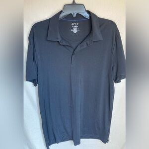 Apt 9 black short sleeve polo HEIQ smart temp size large